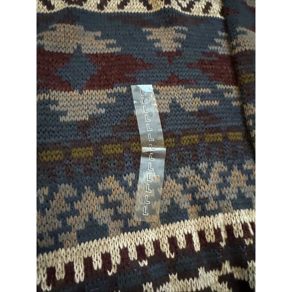 Vintage Sears The Men's Store Large Geometric South Western Grandpa Sweater NWT